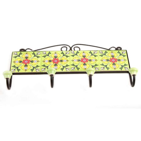 Lime Green Yellow Leaf Tiles Hooks 